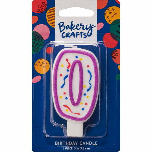 0 party purple numeral candles
