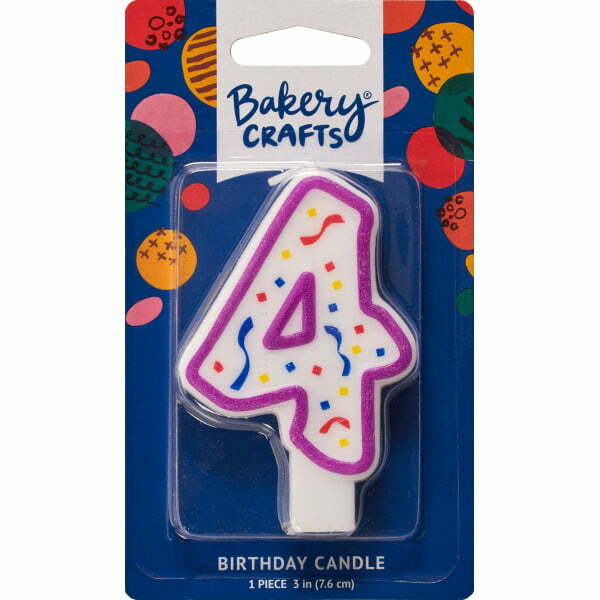 4 party purple numeral candles